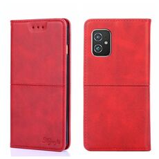 Per Asus Zenfone 8 zs590ks texture mucca magnetica flip orizzontale in pelle (rosso)