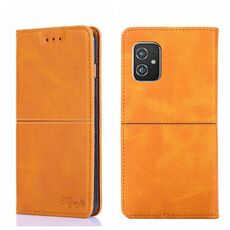 Per asus zenfone 8 zs590ks texture mucca magnetica flip orizzontale in pelle (marrone chiaro)