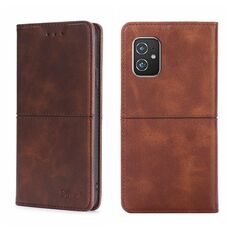 Per asus zenfone 8 zs590ks texture mucca magnetica flip orizzontale in pelle (marrone scuro)