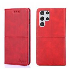 Per Samsung Galaxy S21 Ultra Cow Texture Magnetic Orizzontale Flip Pelle (Red)