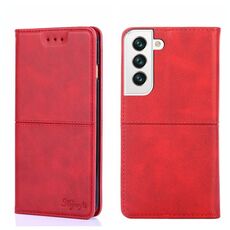 Per Samsung Galaxy S22 Texture Cow Magnetic Orizzontale Flip Pelle Telefono (Red)
