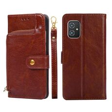 Per Asus Zenfone 8 zs590ks con cerniera con cerniera PU + TPU Flip Leather Telefono (Brown)