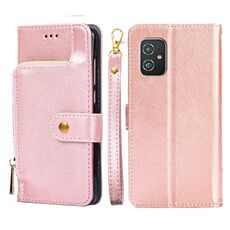 Per Asus Zenfone 8 zs590ks con cerniera con cerniera PU + TPU Flip Leather Telefono (rosa oro)