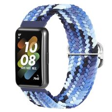 Per Huawei Band 7 Nylon Incessed Watch Band (Colorful Blue)