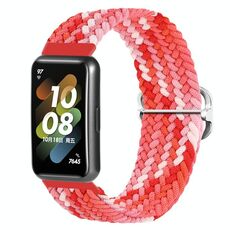 Per Huawei Band 7 Nylon Braidd Buckle Watch Band (colorato rosso)