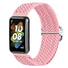 Per Huawei Band 7 Nylon Braidd Buckle Watch Band (Pink)