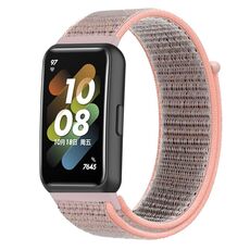 Per Huawei Band 7 Nylon Loop Buckle Watch Band (Pink Sand)
