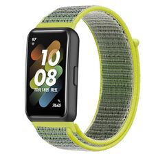 Per Huawei Band 7 Nylon Loop Buckle Watch Band (Giallo brillante)