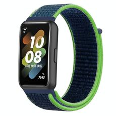 Per Huawei Band 7 Nylon Loop Buckle Watch Band (Lime)
