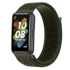 Per Huawei Band 7 Nylon Loop Buckle Watch Band (Army Green)