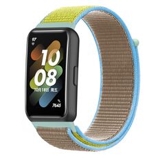 Per Huawei Band 7 Nylon Loop Buckle Watch Band (Camel)