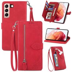 Per Samsung Galaxy S21 Ultra 5G Custodia per il telefono in pelle shock floer -resistenti (rosso)