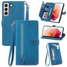 Per Samsung Galaxy S21 Ultra 5G Custodia per il telefono in pelle shock floer -resistente (blu)