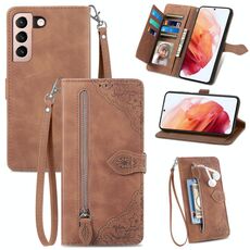 Per Samsung Galaxy S21 Ultra 5G Custodia per il telefono in pelle shock floer -resistente (Brown)