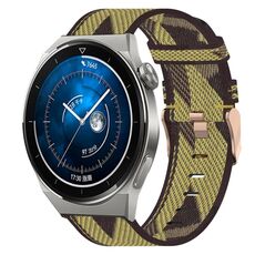Per Huawei Watch GT3 Pro 46mm 22mm Nylon Woven Watch Band (Yellow)