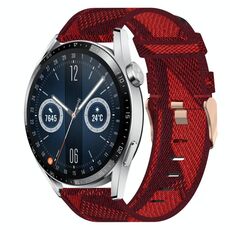 Per Huawei Watch GT3 46mm 22mm Nylon Woven Watch Band (Red)
