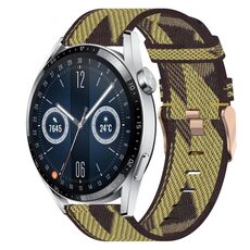 Per Huawei Watch GT3 46mm 22mm Nylon Woven Watch Band (Yellow)