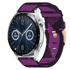 Per Huawei Watch GT3 46mm 22mm Nylon Woven Watch Band (Purple)