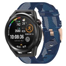 Per Huawei Watch GT Runner 22mm Nylon Woven Watch Band (Blue)