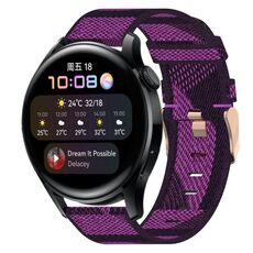 Per Huawei Watch 3 22mm Nylon Woven Watch Band (Purple)