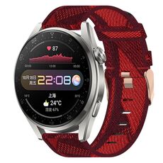Per Huawei Watch 3 Pro 22mm Nylon Woven Watch Band (Red)