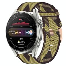 Per Huawei Watch 3 Pro 22mm Nylon Woven Watch Band (Yellow)