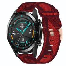 Per Huawei GT2 46mm 22mm Nylon Woven Watch Band (Red)