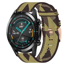 Per Huawei GT2 46mm 22mm Nylon Woven Watch Band (Yellow)