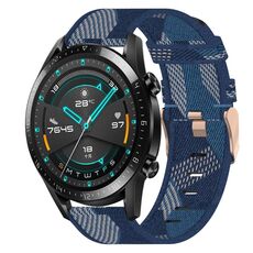 Per Huawei GT2 46mm 22mm Nylon Woven Watch Band (blu)