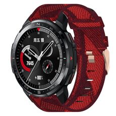 Per onore orologio GS pro 22mm Nylon Woven Watch Band (Red)