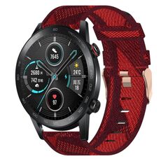 Per onore MagicWatch 2 46mm 22mm Nylon Woven Watch Band (Red)