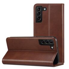 Per Samsung Galaxy S22 Custodia per cellulare in pelle con struttura a polpaccio orizzontale (marrone)