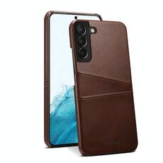 Per Samsung Galaxy S22 Calf Texture Back Custodia protettiva per telefono con slot per schede (marrone)