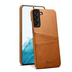Per Samsung Galaxy S22 Calf Texture Back Custodia protettiva per telefono con slot per schede (kaki)