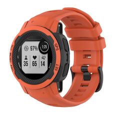 Per cinturino sportivo in silicone a tinta unita Garmin Instinct 2S (arancione)