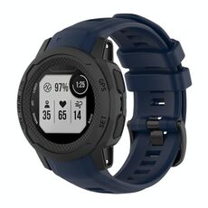 Per cinturino sportivo in silicone a tinta unita Garmin Instinct 2S (blu navy)