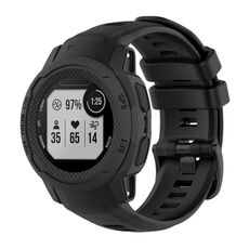 Per cinturino sportivo in silicone a tinta unita Garmin Instinct 2S (nero)