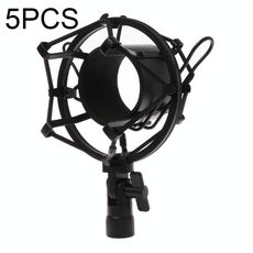 Supporto per montaggio antiurto in plastica da 5 pezzi per microfono a condensatore da 46 mm (nero)