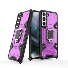 Per Samsung Galaxy S22 5G Space PC + custodia protettiva del supporto per anello TPU (viola)