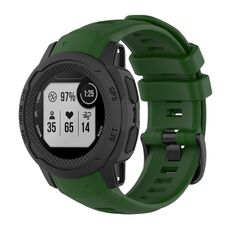 Per cinturino sportivo in silicone a tinta unita Garmin Instinct 2S (verde militare)
