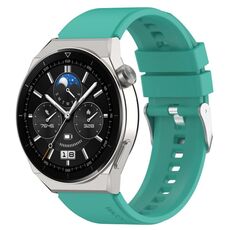 Per Huawei Watch GT2 Pro / GT2e 22mm Cinturino in silicone con testa sporgente Fibbia argento (verde acqua)