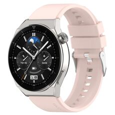 Per Huawei Watch GT2 42mm / Watch 2 20mm Cinturino in silicone con testa sporgente Fibbia argento (rosa)