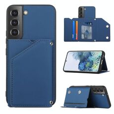 Per Samsung Galaxy S22 5G Skin Feel PU + TPU + Cassa del telefono PC con slot per schede (blu)