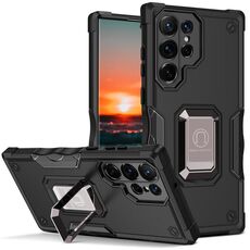 Per Samsung Galaxy S22 Ultra 5G Supporto per anello anello antiscivolo Cassa del telefono (nero)