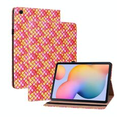 Per Samsung Galaxy Tab S6 Lite Color Weave Case tablet in pelle intelligente (Rose Red)
