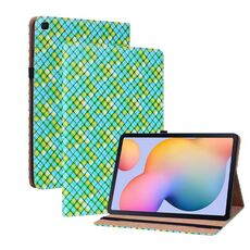 Per Samsung Galaxy Tab S6 Lite Color Weave Custodia in pelle intelligente in pelle intelligente (verde)
