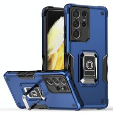 Per Samsung Galaxy S21 Ultra 5G Porta anello Autore antiscivolo Cassa del telefono (blu)
