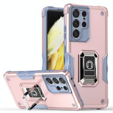 Per Samsung Galaxy S21 Ultra 5G Supporto per anello anello antiscivolo Cassa del telefono (oro rosa)