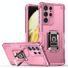 Per Samsung Galaxy S21 Ultra 5G Supporto per anello anello antiscivolo Cassa del telefono (rosa)