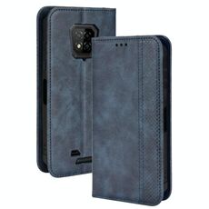 Per Ulefone Armor 8 Magnetic Fibbia Retrò Texture Telefono in pelle (blu)